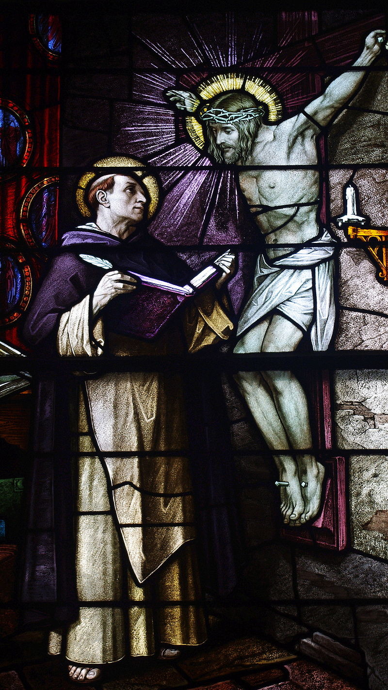 Saint Patrick Church Columbus Ohio  Stained Glass St. Thomas Aquinas Detail